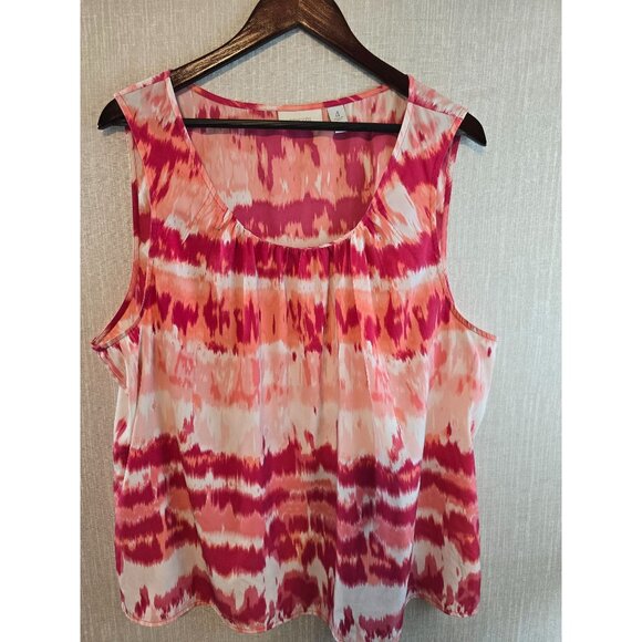 Chicos Sleeveless Tie-Dye Print Tank top Polyester Size 4 Lightweight Size 2X - Picture 1 of 11